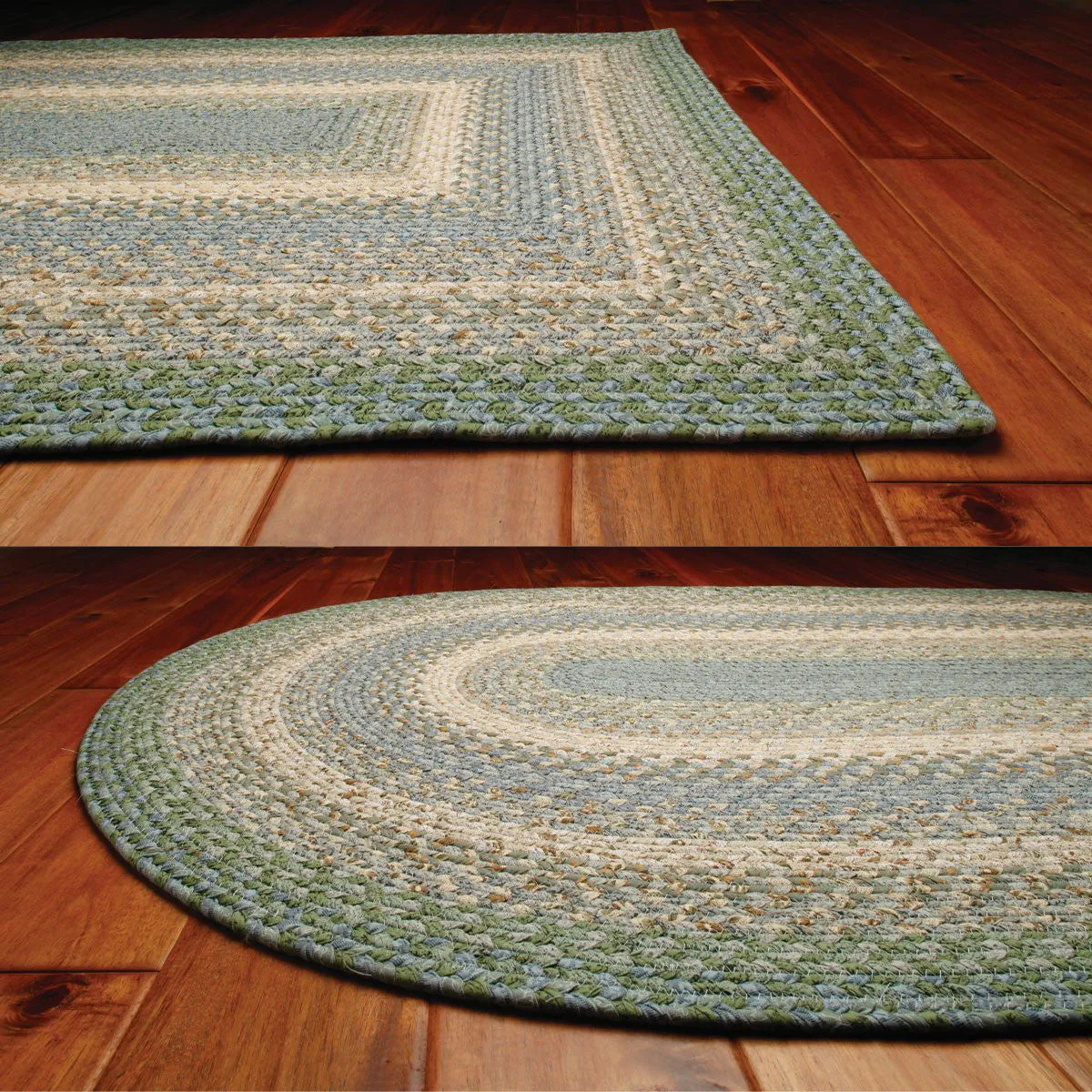 Baja Blue Cotton Braided Rug