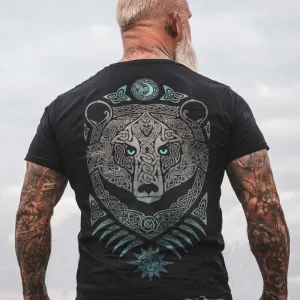 Bear Printed Casual Men's T-shirt