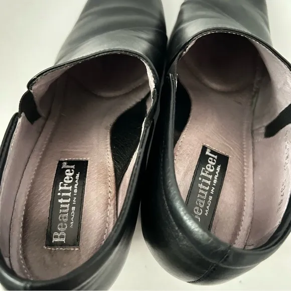 BEAUTIFEEL Tatiana Black Leather Pumps Booties Women's Size EUR 37 US 6.5