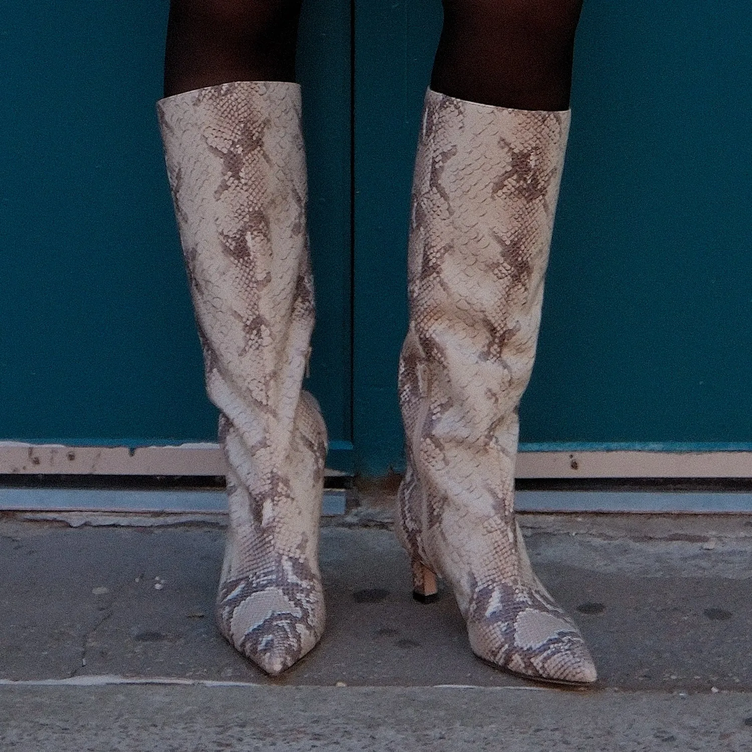 Bella Crocodile Printed Leather