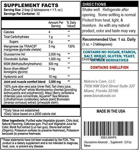 Bio Naturals Liquid Glucosamine Chondroitin