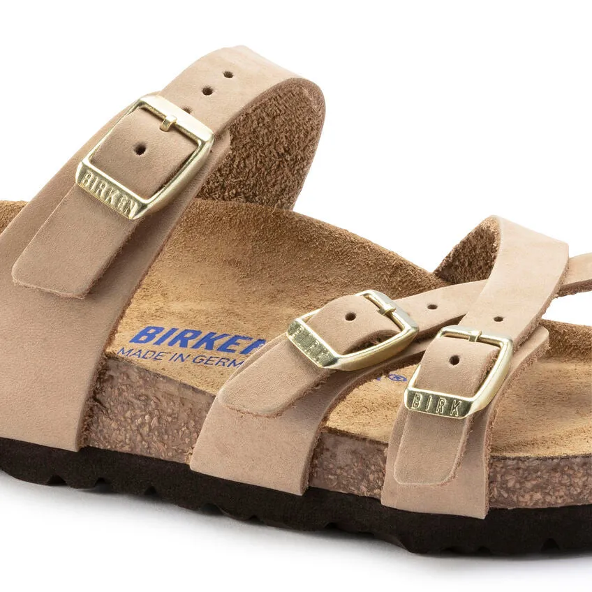 BIRKENSTOCK- FRANCA SOFT FOOTBED NUBUCK LEATHER SANDAL