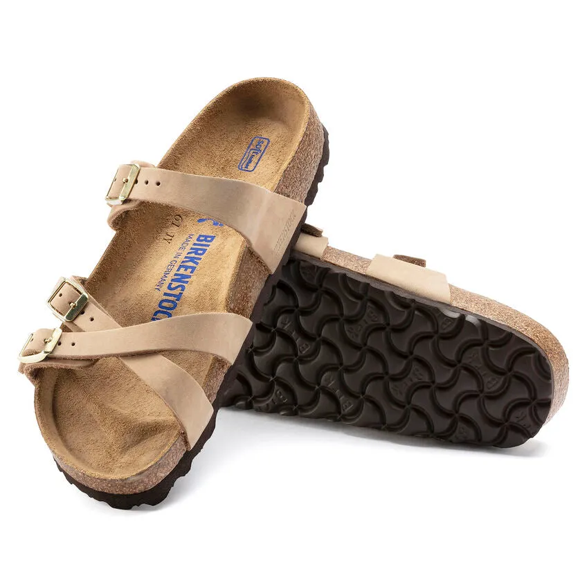 BIRKENSTOCK- FRANCA SOFT FOOTBED NUBUCK LEATHER SANDAL