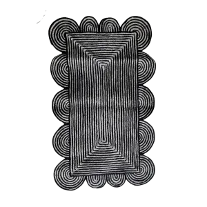 Black and White Scallop Jute Rug