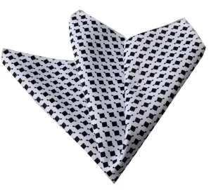 Black White Pattern Pocket Square for Men - Premium Silk Handkerchiefs for Suits
