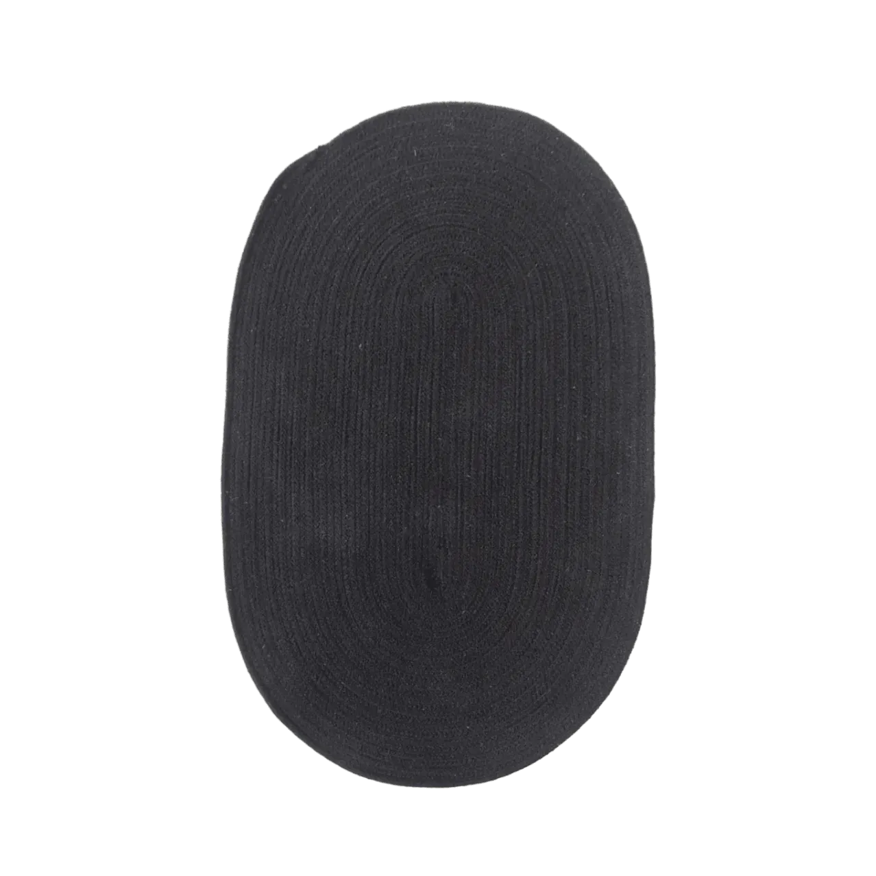 Black Woven Oval Jute Rug