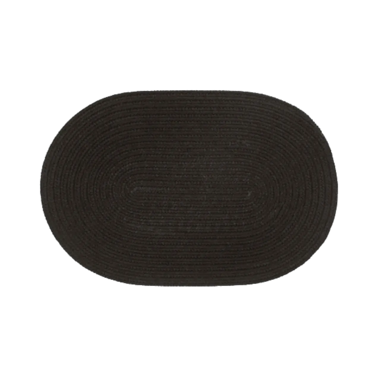 Black Woven Oval Jute Rug