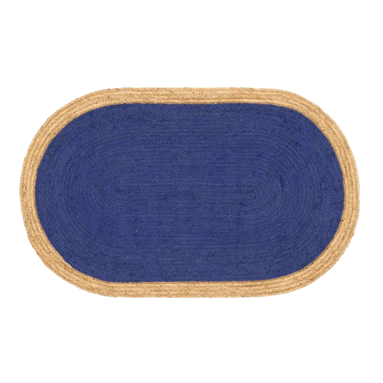 Blue Oval Jute Rug