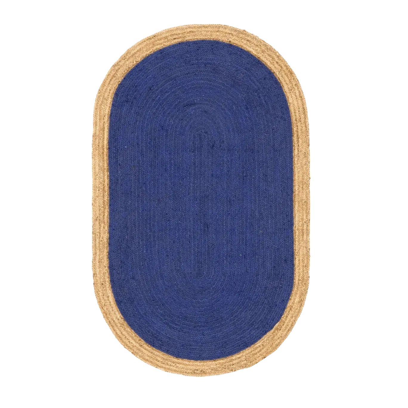 Blue Oval Jute Rug