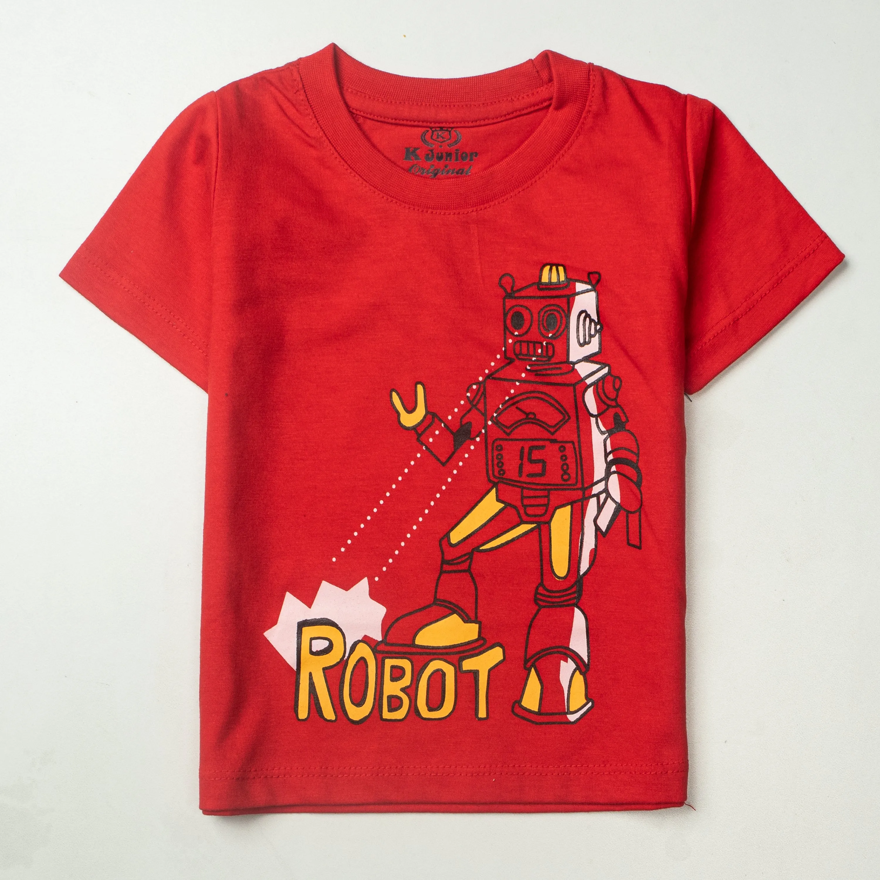 Boys Half Sleeves-Printed T-Shirt (Robot)