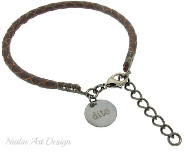 Braided Bracelet with Custom Charm