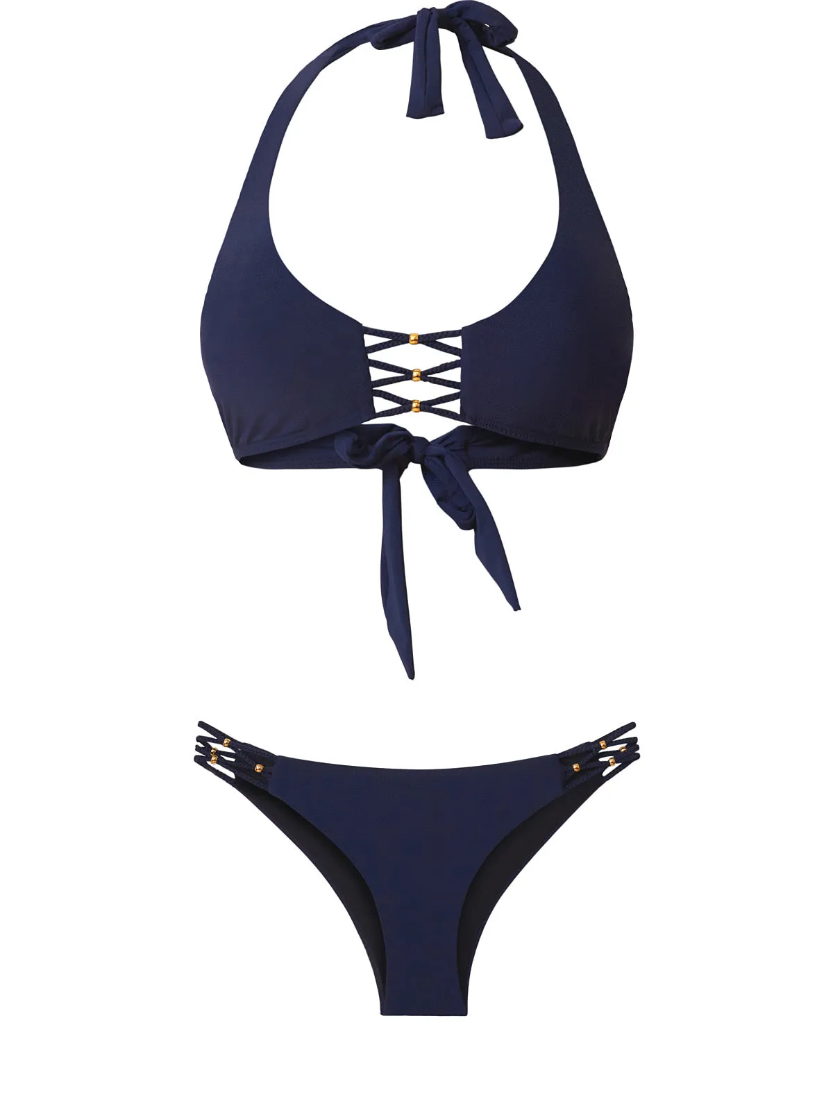 Braided Halter-Braided Bikini ::RET