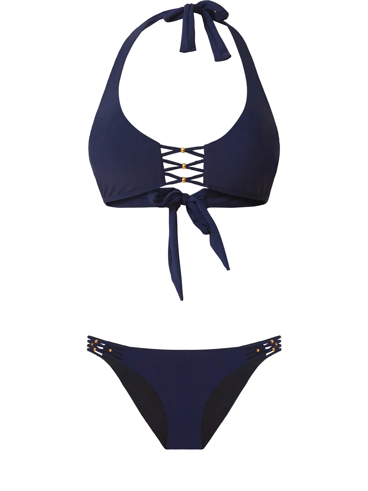 Braided Halter-Braided Bikini ::RET