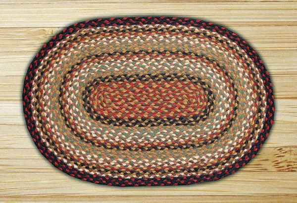 Burgundy / Mustard / Ivory C-319 Jute Braided Rug