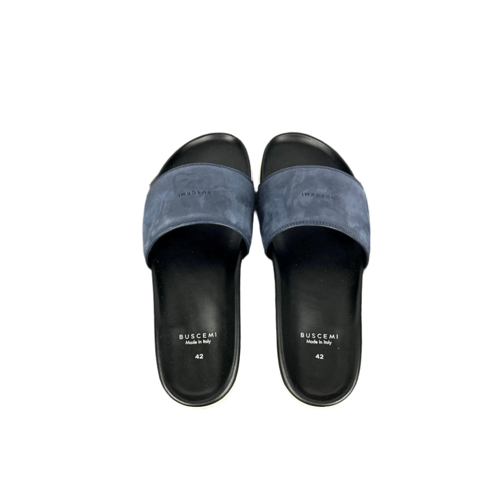 Buscemi Men's Slide Navy Nubuck Sandals