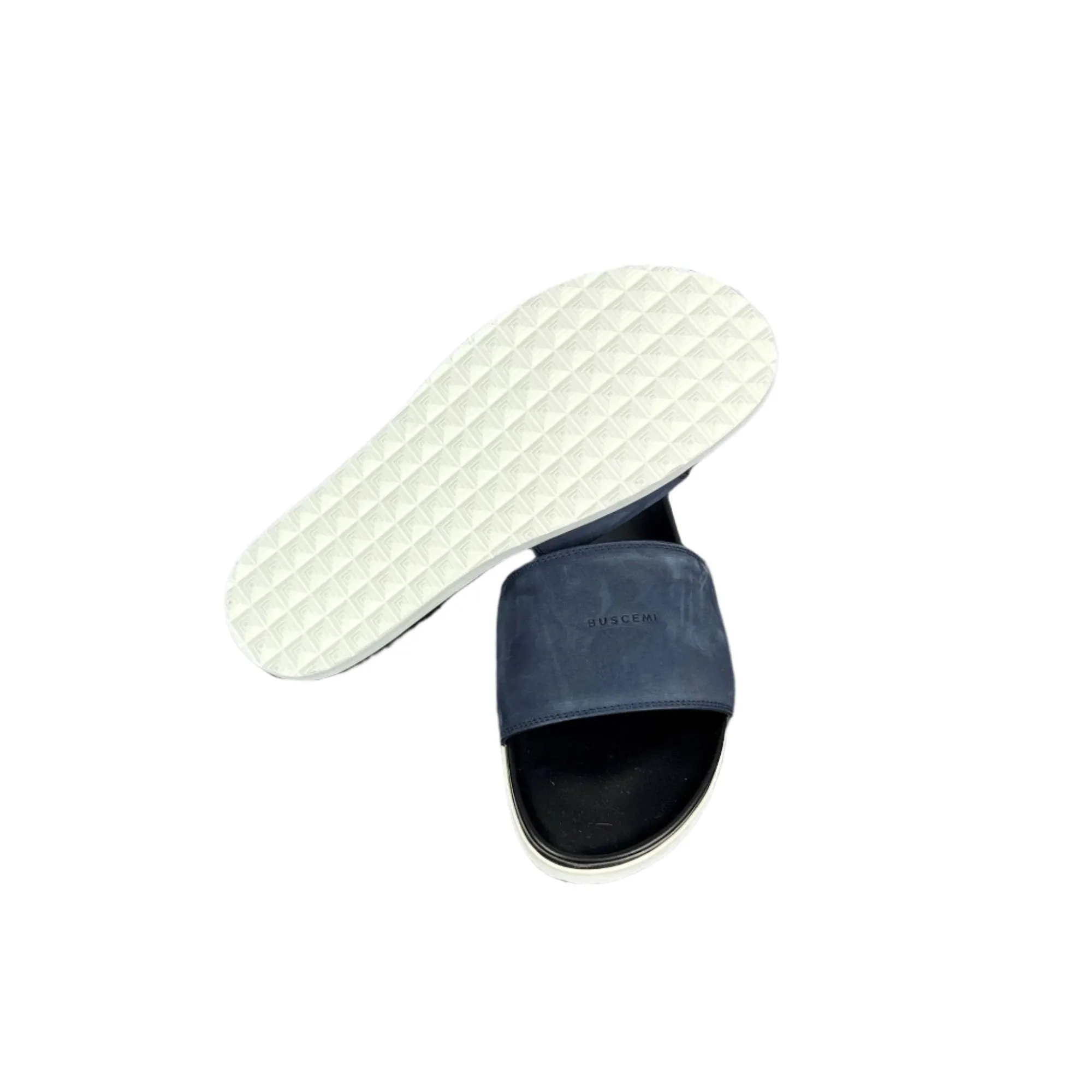 Buscemi Men's Slide Navy Nubuck Sandals