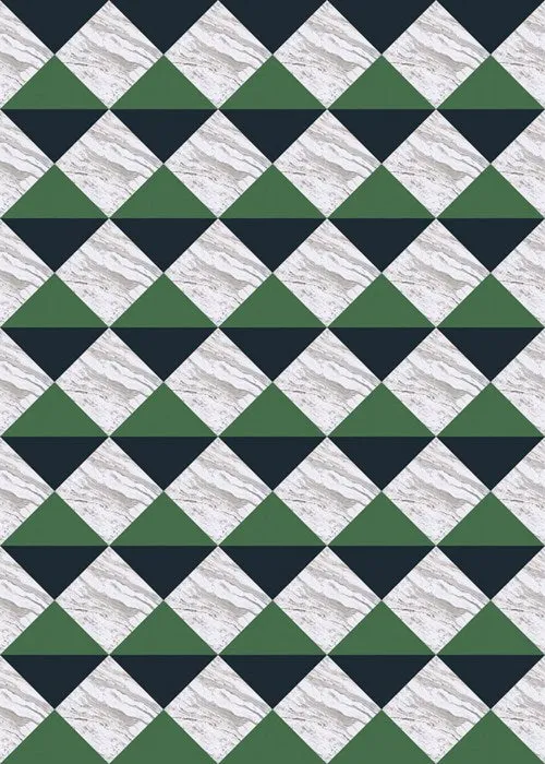 C H Designs "Cafe Verde" Vinyl Floorcloth - Spicher & Co.