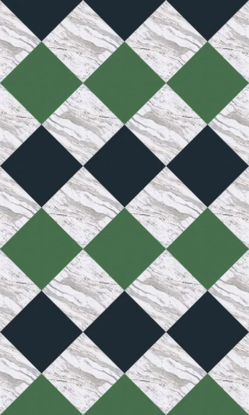 C H Designs "Cafe Verde" Vinyl Floorcloth - Spicher & Co.