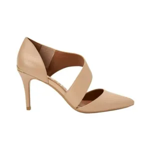 Calvin Klein Nude Leather Pumps With Cross Strap Size 8.5 Heel: 3 1/2”
