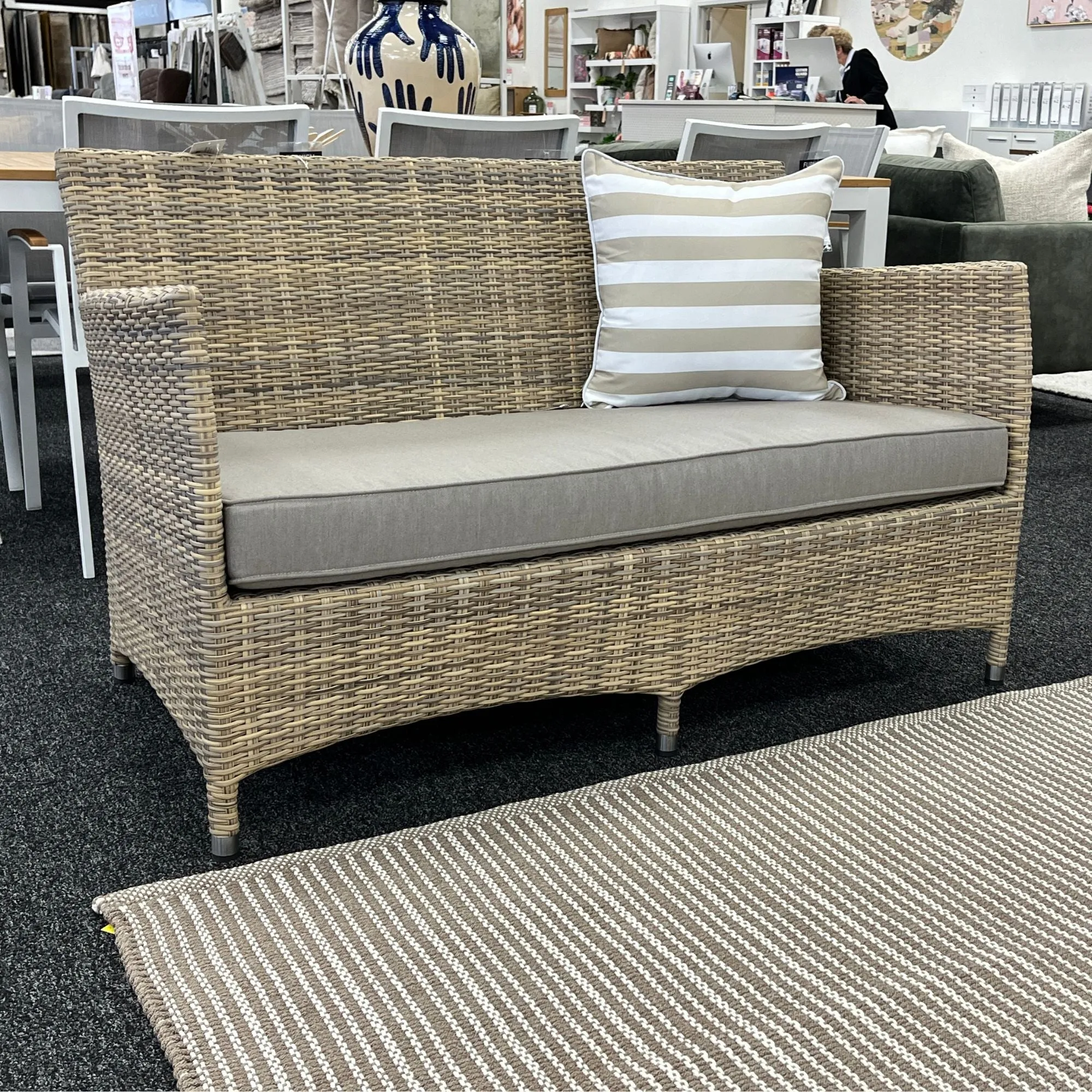 Cayman 2-Str Outdoor Sofa - German Rehau Wicker - Kubu
