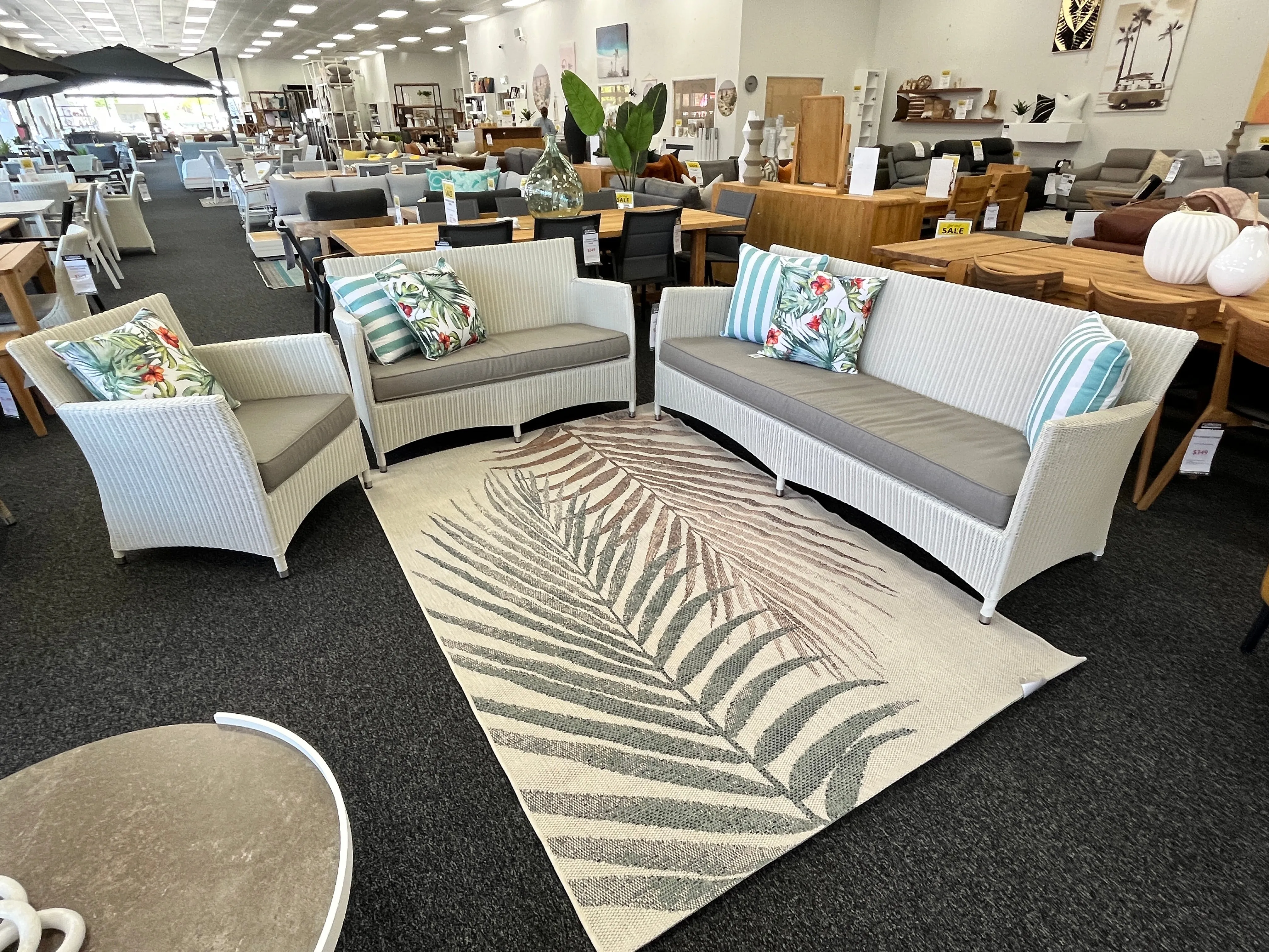Cayman 3-Seater Outdoor Sofa - Whitewash Loom Rehau German Wicker