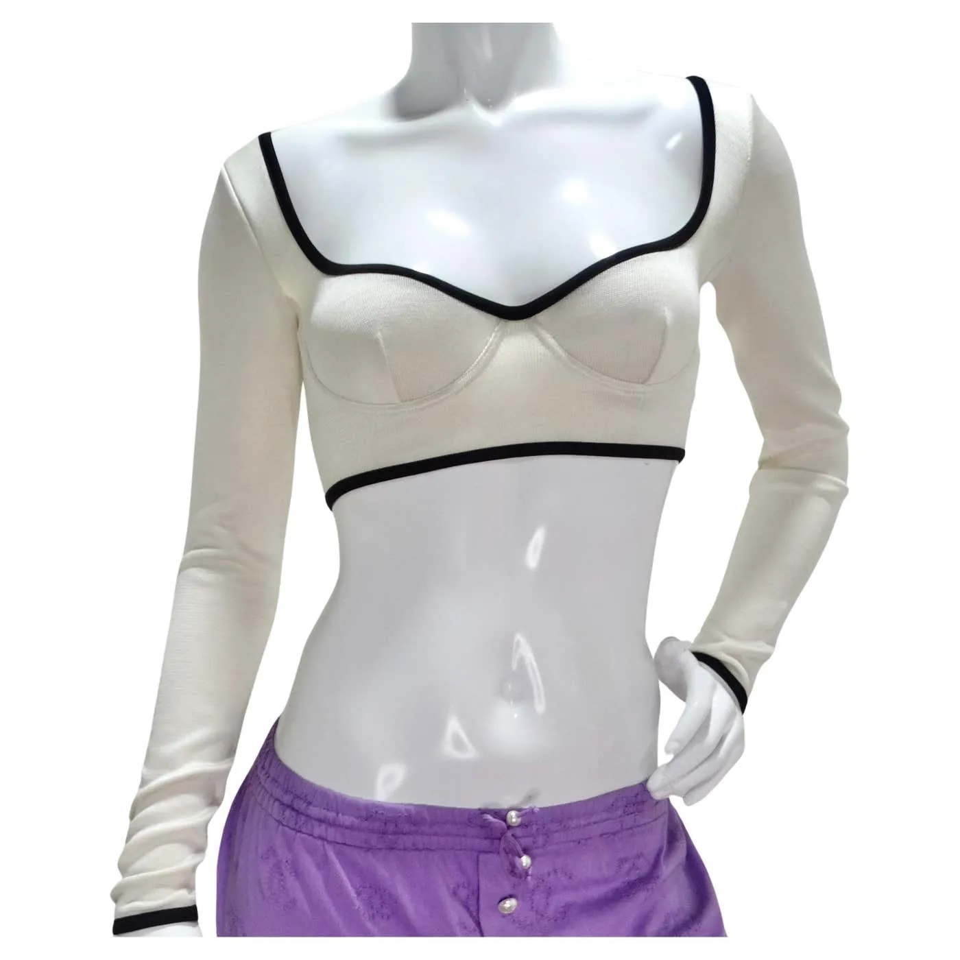 Chanel SS21 Silk Bustier Crop Top