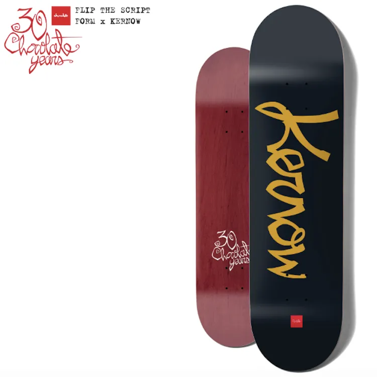 Chocolate Skateboards 30 Year Anniversary Flip The Script x Kernow x Flavour Skateboard Deck 8.25" Ltd Edition