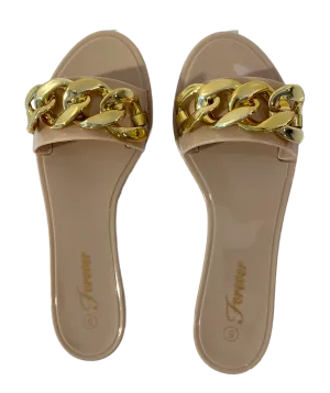 Chunky Chain Jelly Slide Fashion Sandals
