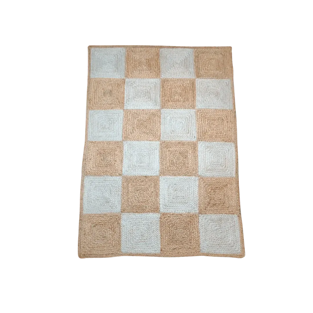 Classic Checker Jute Rug - Natural Color