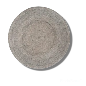 Classic Gray Round Jute Rug