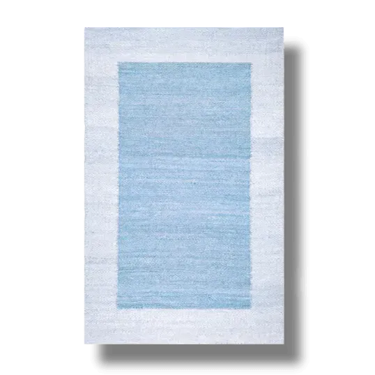 Classic Two Toned Blue Blended Jute Rug