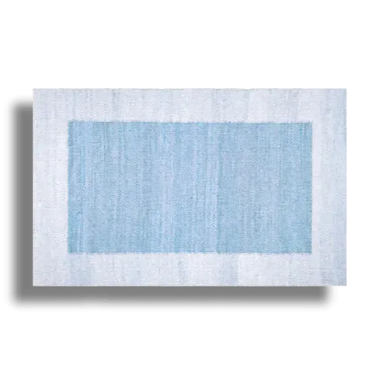 Classic Two Toned Blue Blended Jute Rug