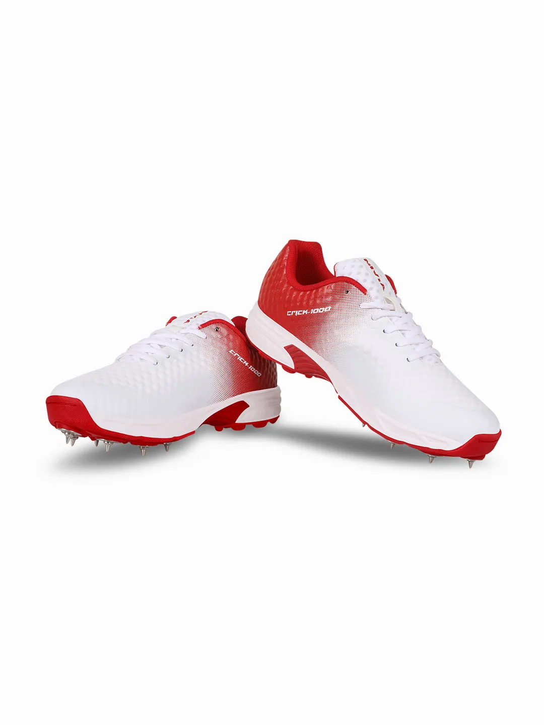 Crick-1000 (Batting) Cricket Shoes For Men White/Red