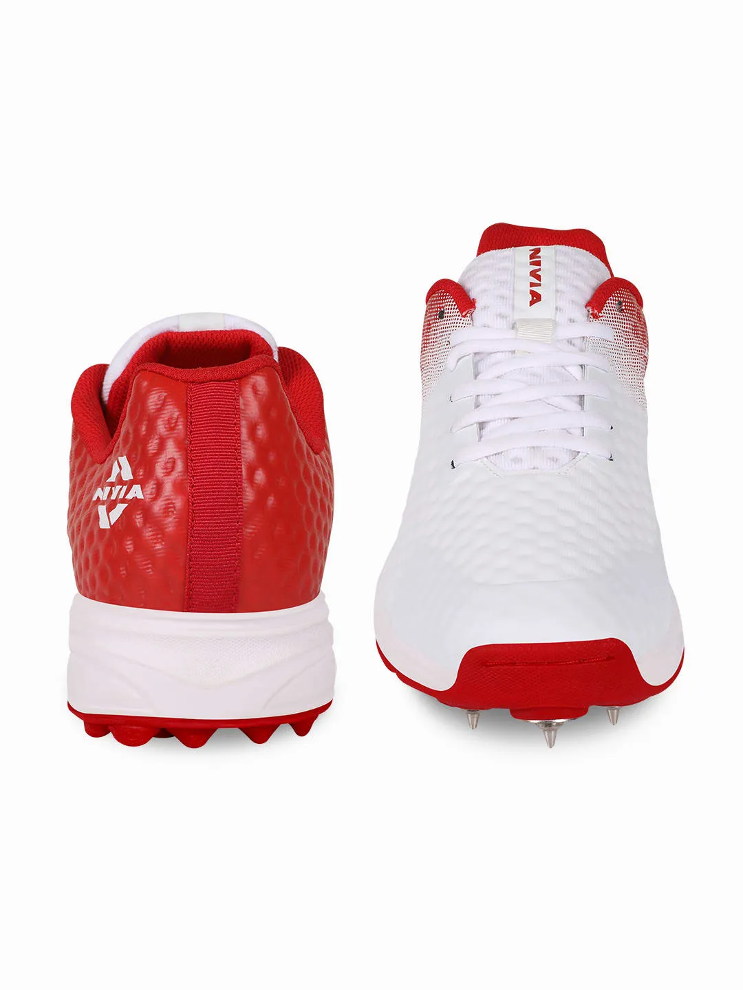 Crick-1000 (Batting) Cricket Shoes For Men White/Red