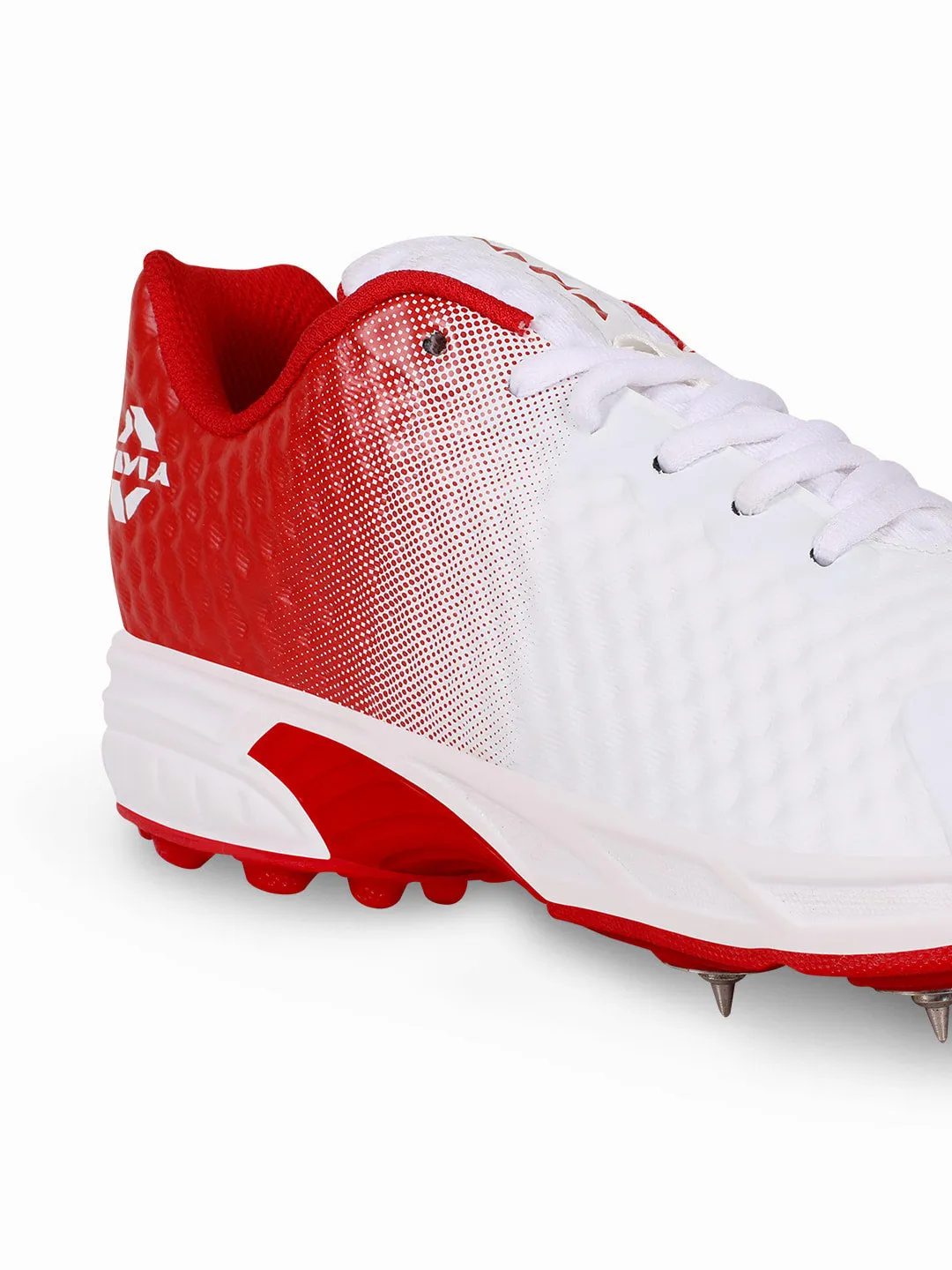 Crick-1000 (Batting) Cricket Shoes For Men White/Red