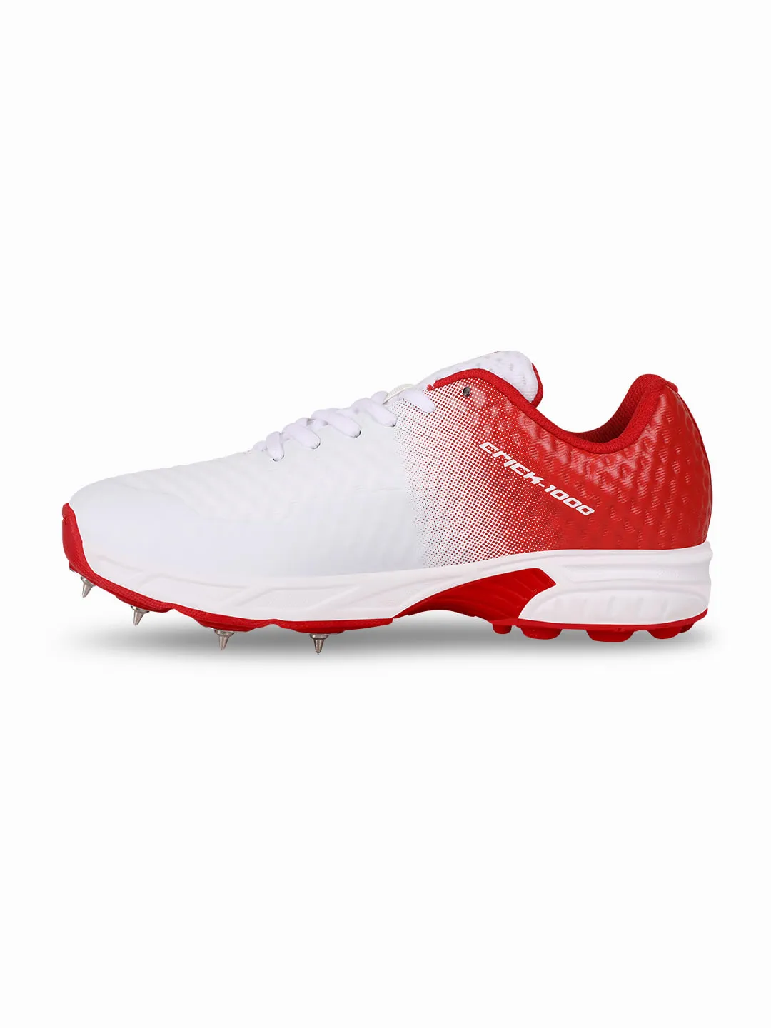 Crick-1000 (Batting) Cricket Shoes For Men White/Red