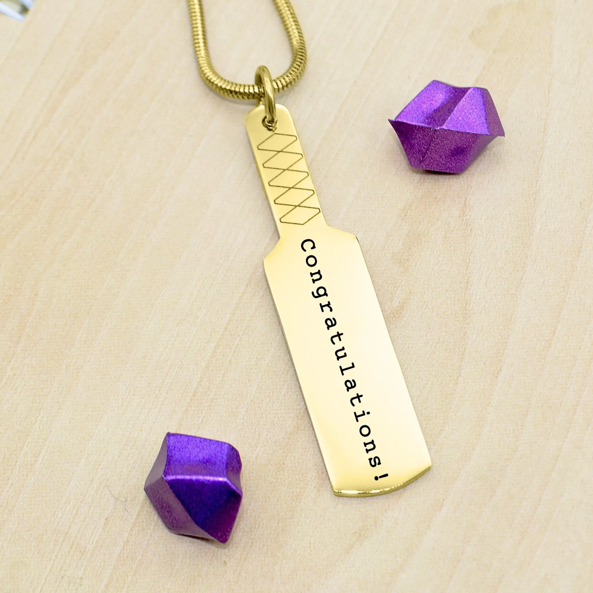 Cricket Bat Name Necklace