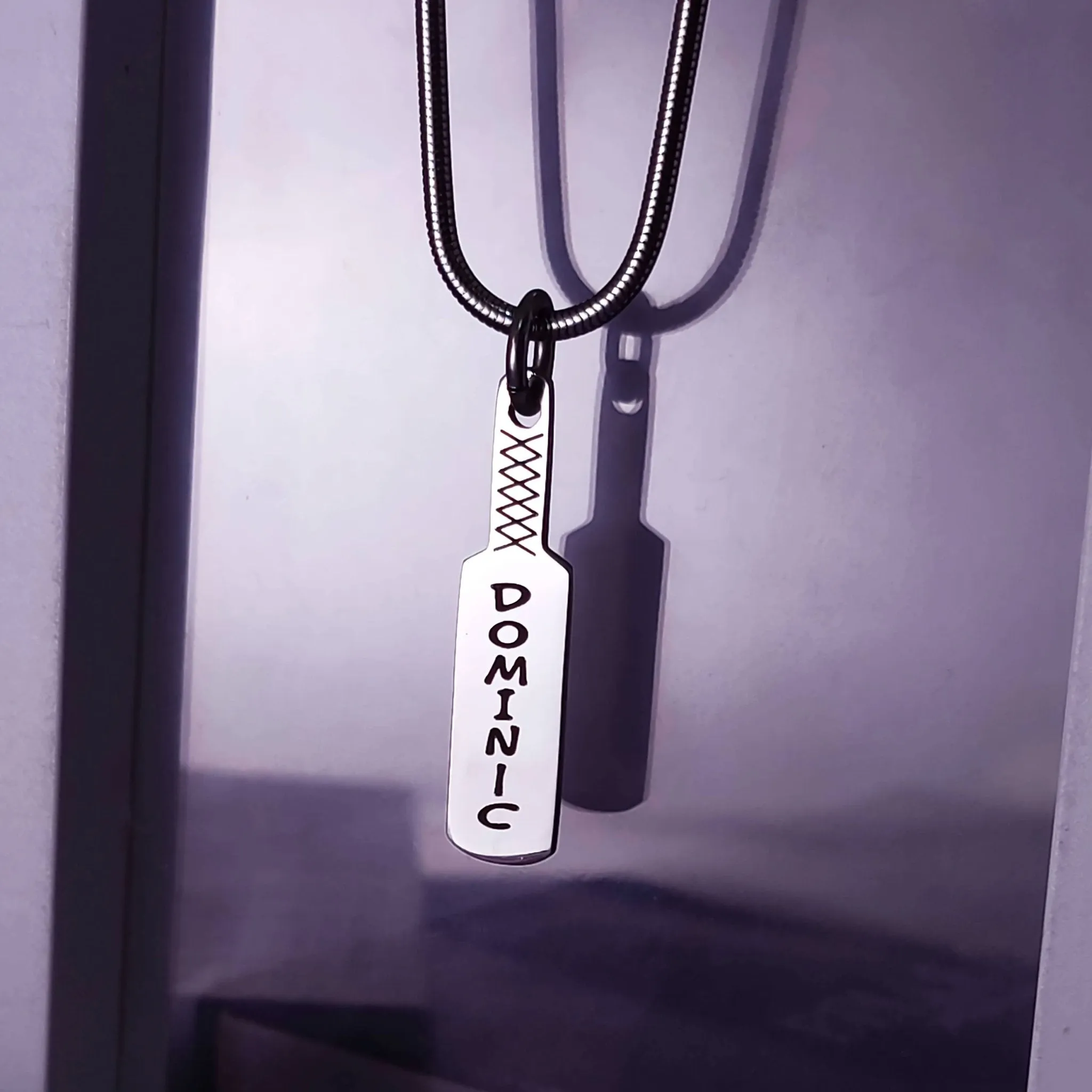 Cricket Bat Name Necklace