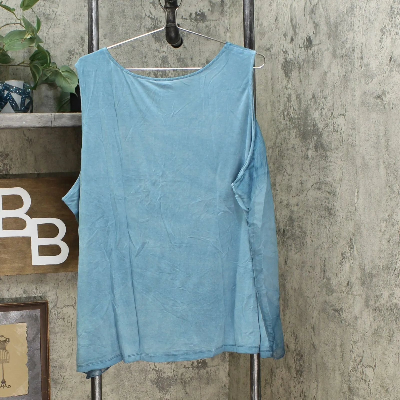 Curations Women's Plus Size Embroidered Tank Top Shirt