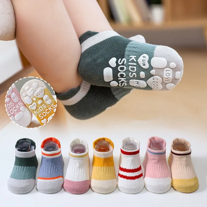 Cute cotton non-slip baby socks - 5Pairs