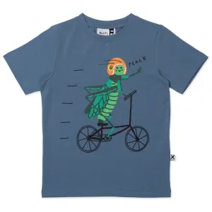 Cycling Cricket Tee- Steel
