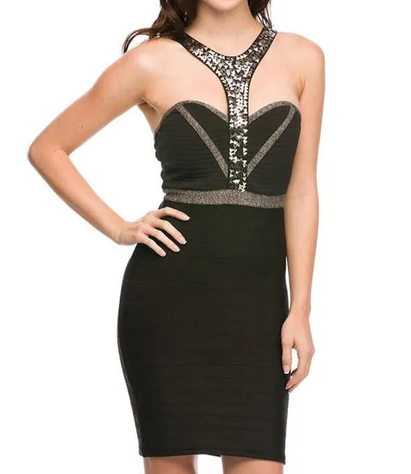 Drama Mama Ribbed Bandage Dress