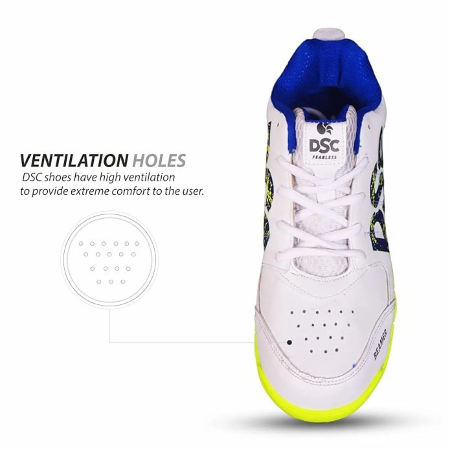 DSC Beamer Cricket Shoes (PVC Studs) | Lightweight Synthetic Upper| Ideal for Turf & Hard Pitches