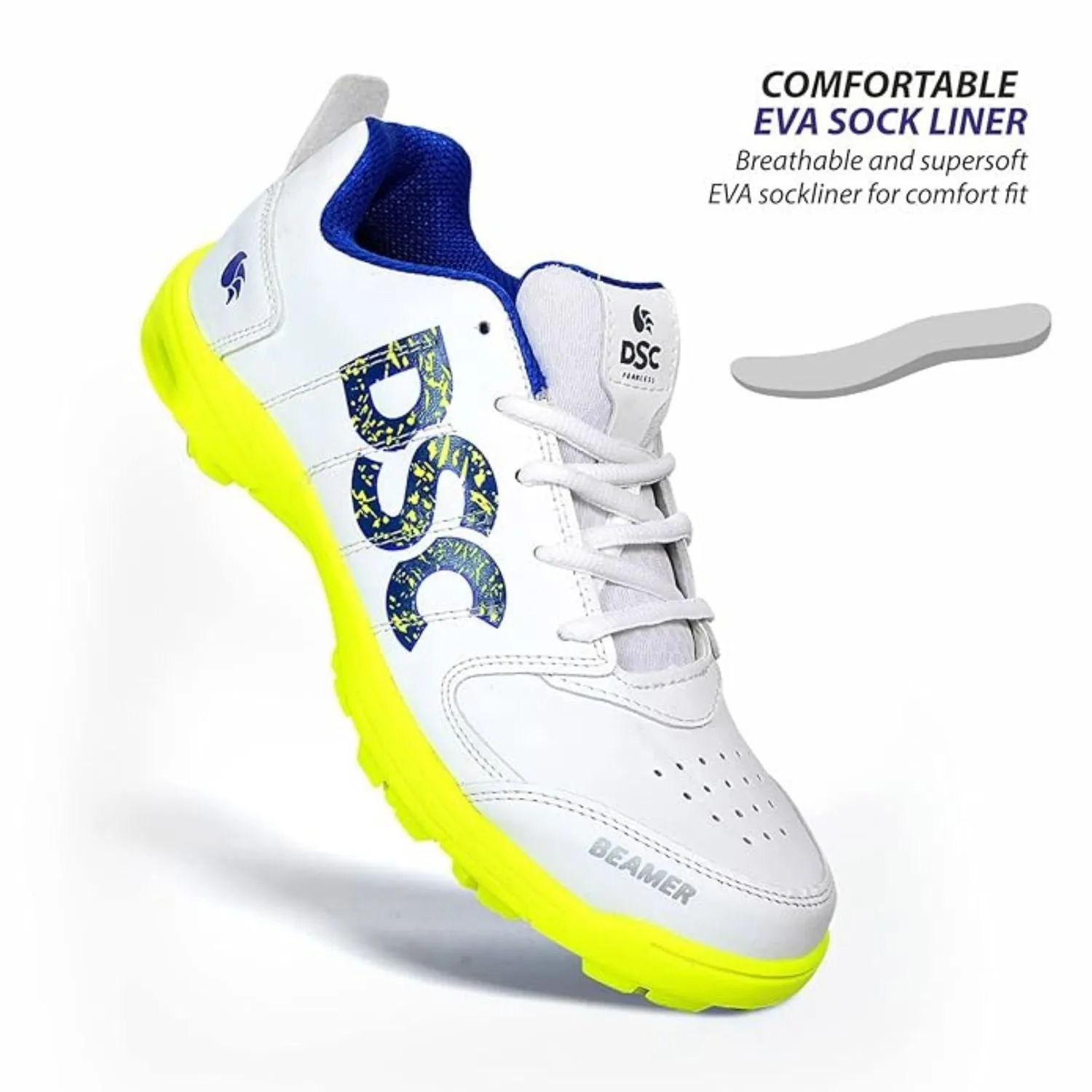 DSC Beamer Cricket Shoes (PVC Studs) | Lightweight Synthetic Upper| Ideal for Turf & Hard Pitches