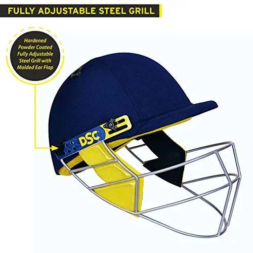 DSC Bouncer Cricket Helmet for Men & Boys (Adjustable Steel Grill | Color: Blue | Light Weight | Size:Large