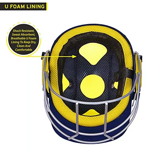 DSC Bouncer Cricket Helmet for Men & Boys (Adjustable Steel Grill | Color: Blue | Light Weight | Size:Large