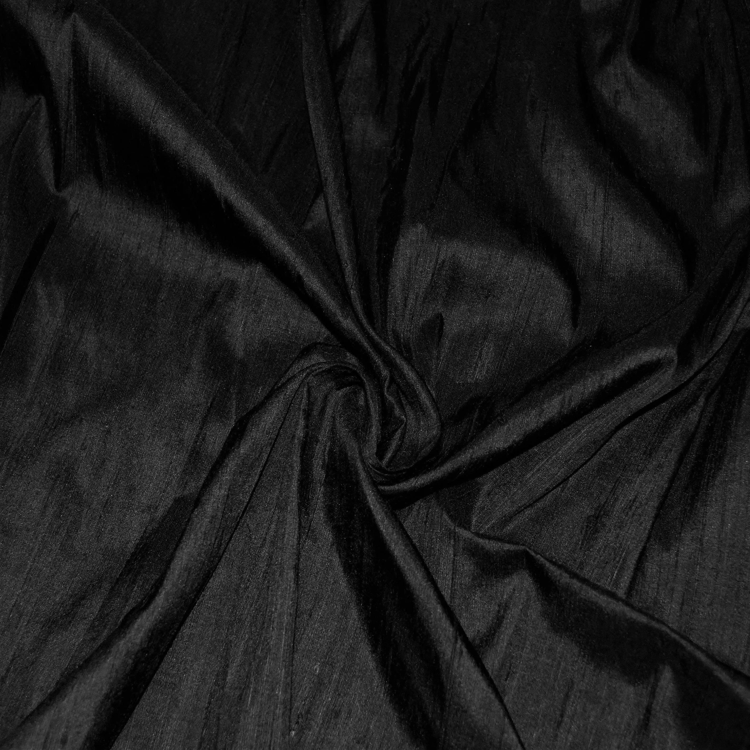 Dupioni Raw Silk Black