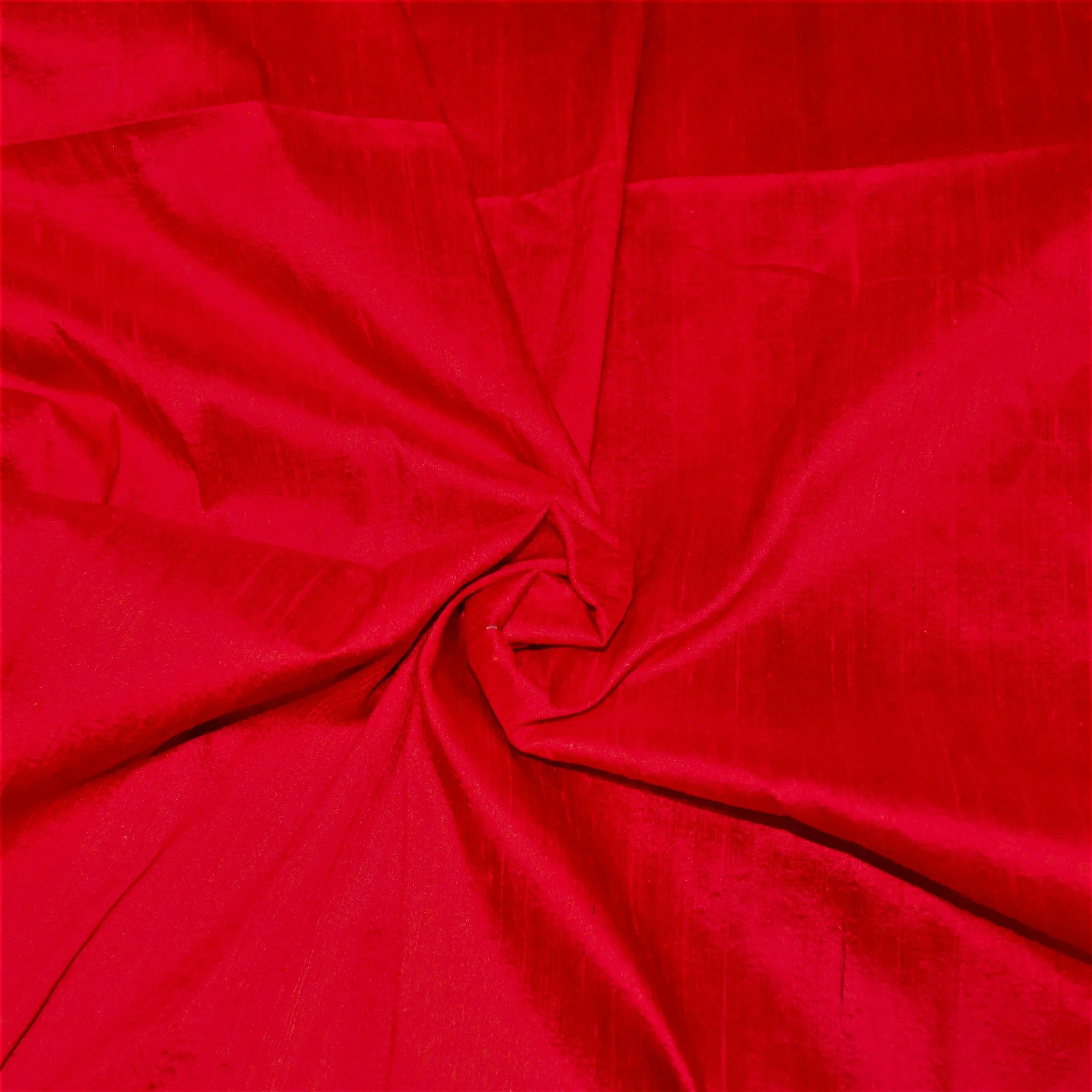 Dupioni Raw Silk Fire Engine Red