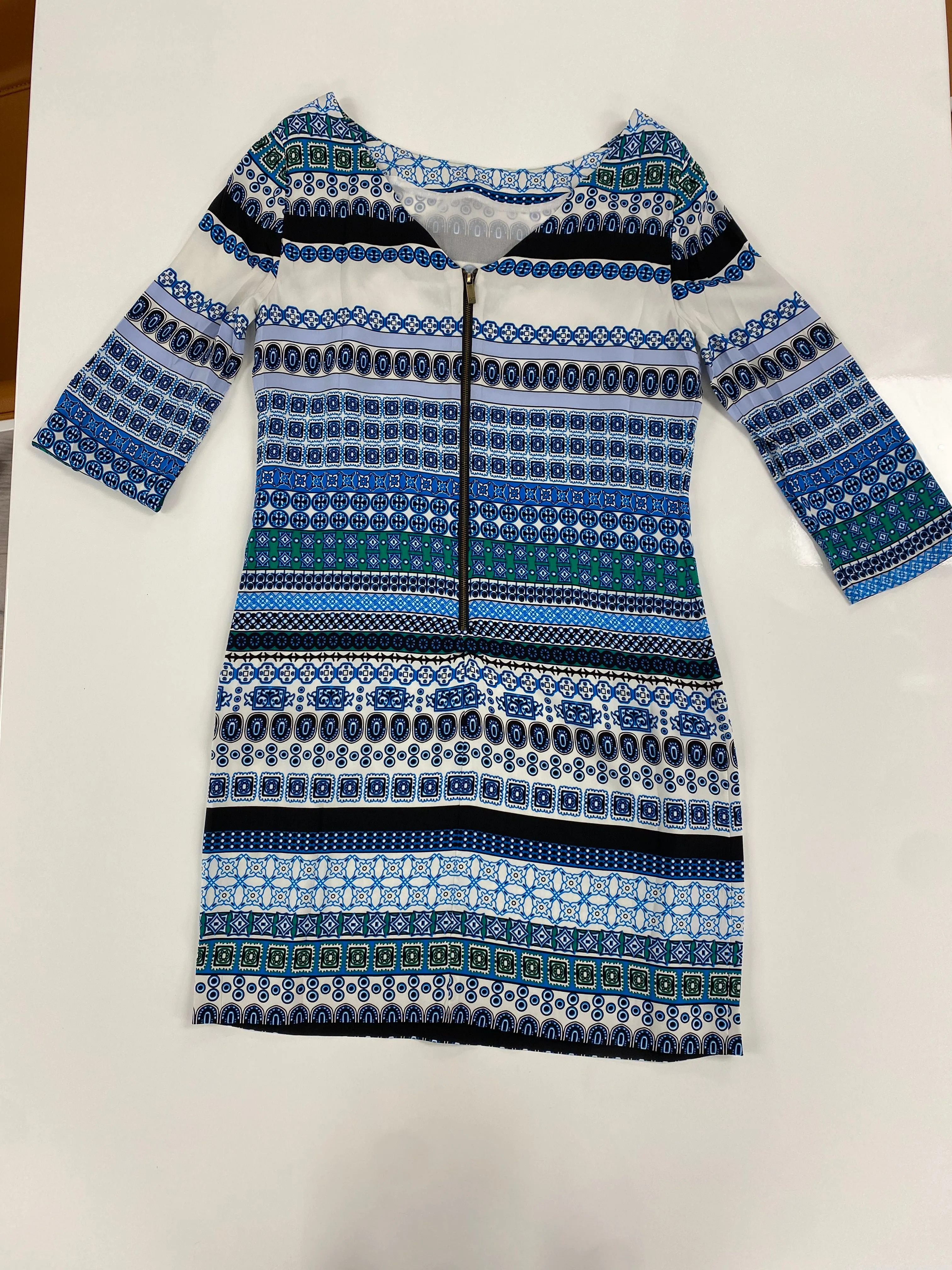 DVF 3/4 Sleeve Printed Silk Dress