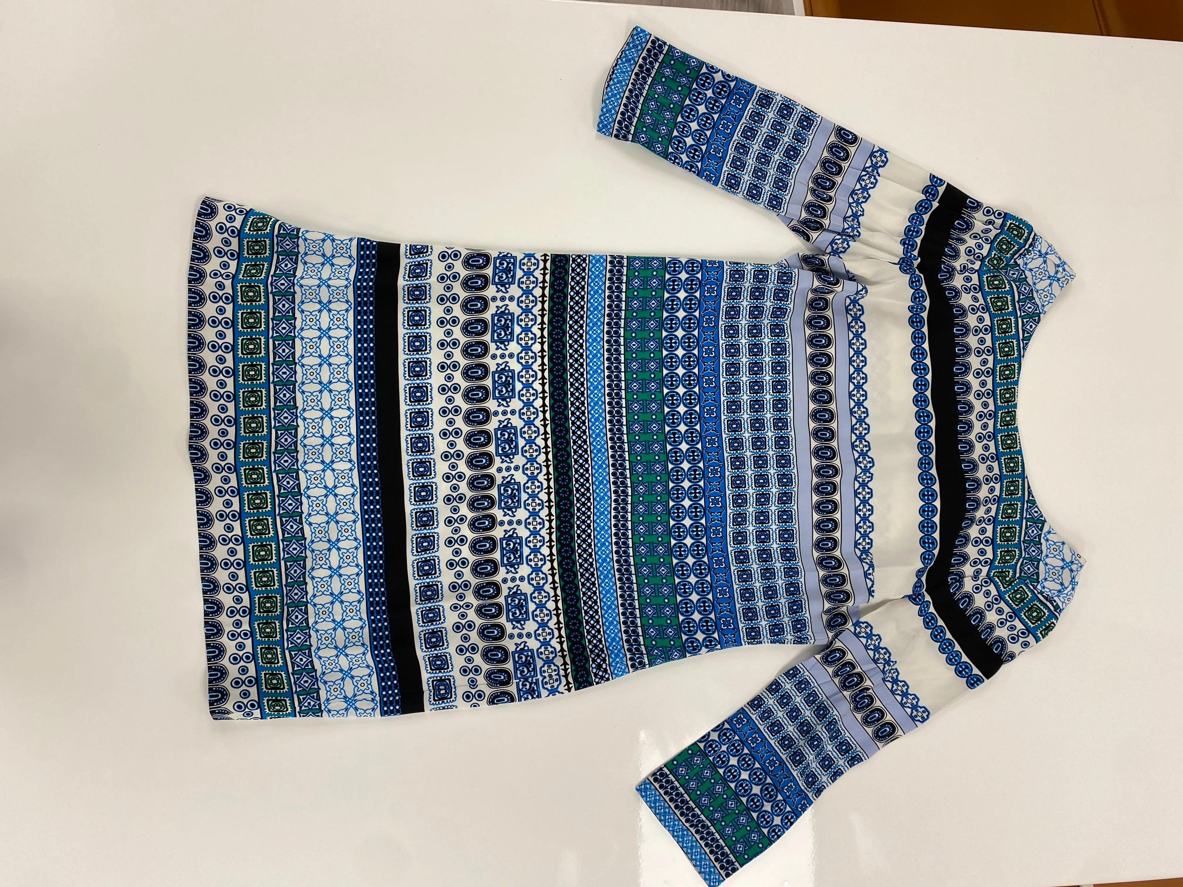 DVF 3/4 Sleeve Printed Silk Dress
